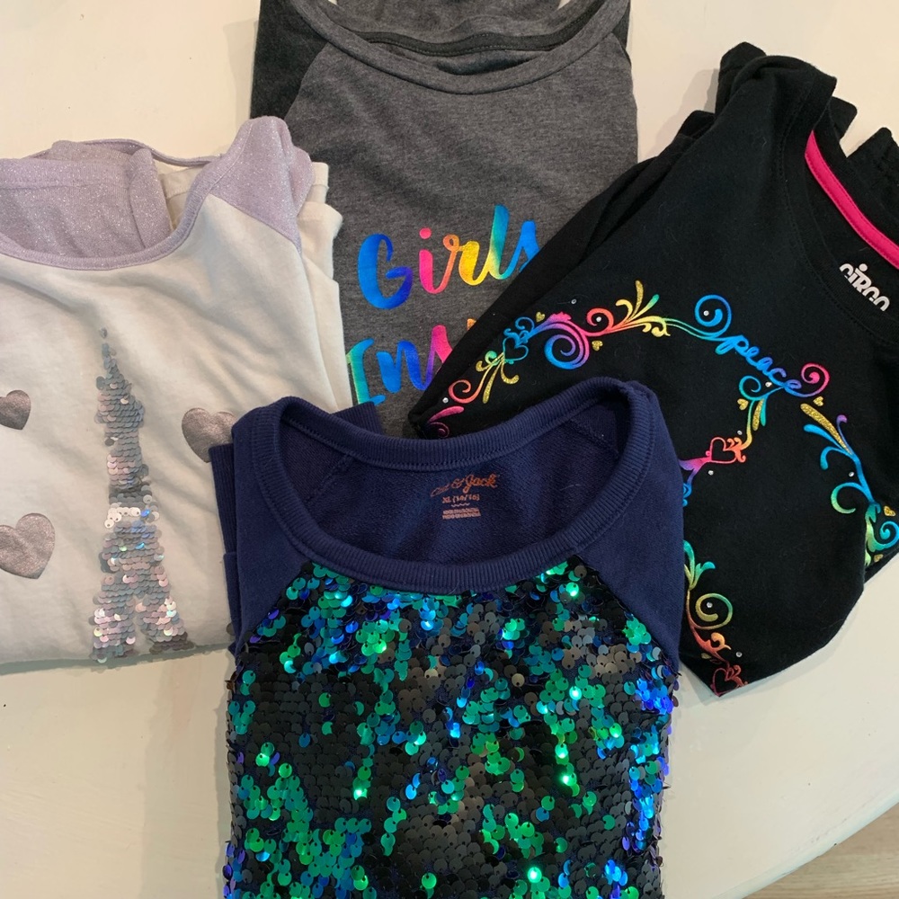 4 long sleeve girls shirts